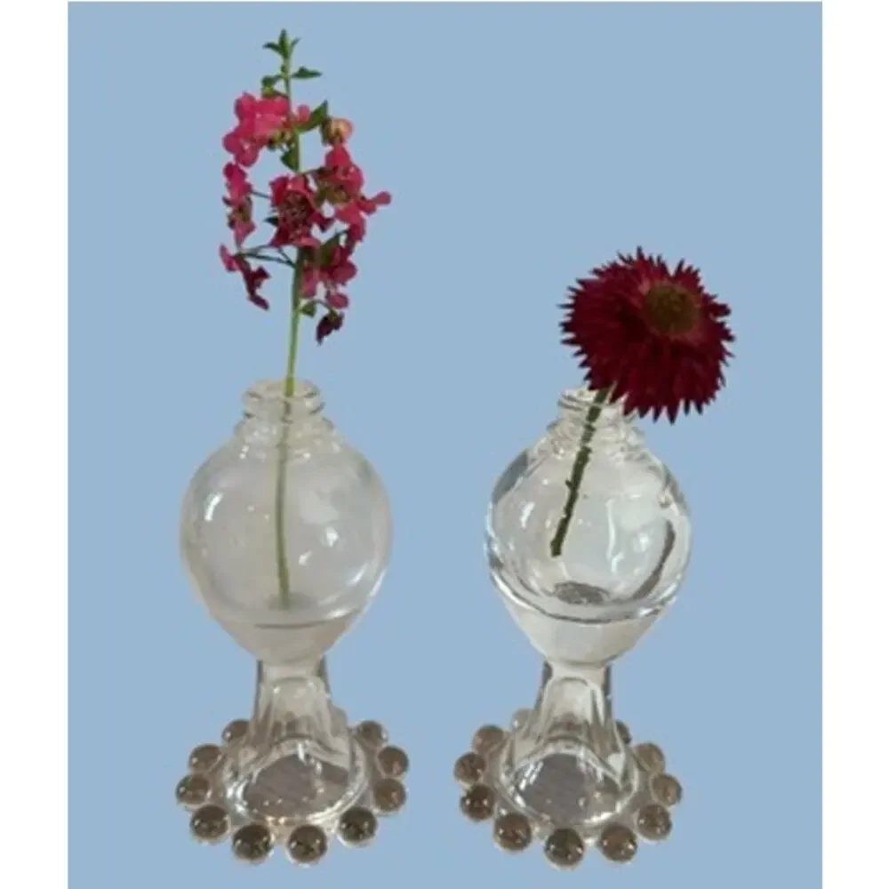 Vtg Imperial Candlewick Clear Glass Mini Vase Salt Pepper Bottle Retro Alchemist